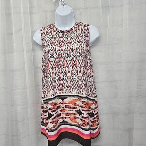 AGB Pink Black Tank Aztec Boho Southwestern Sleeveless Festival M